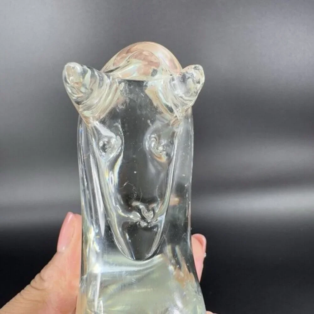1980s Vintage Venetian Murano Bull Cow Figurine Paperweight‎ Glass Decor VTG